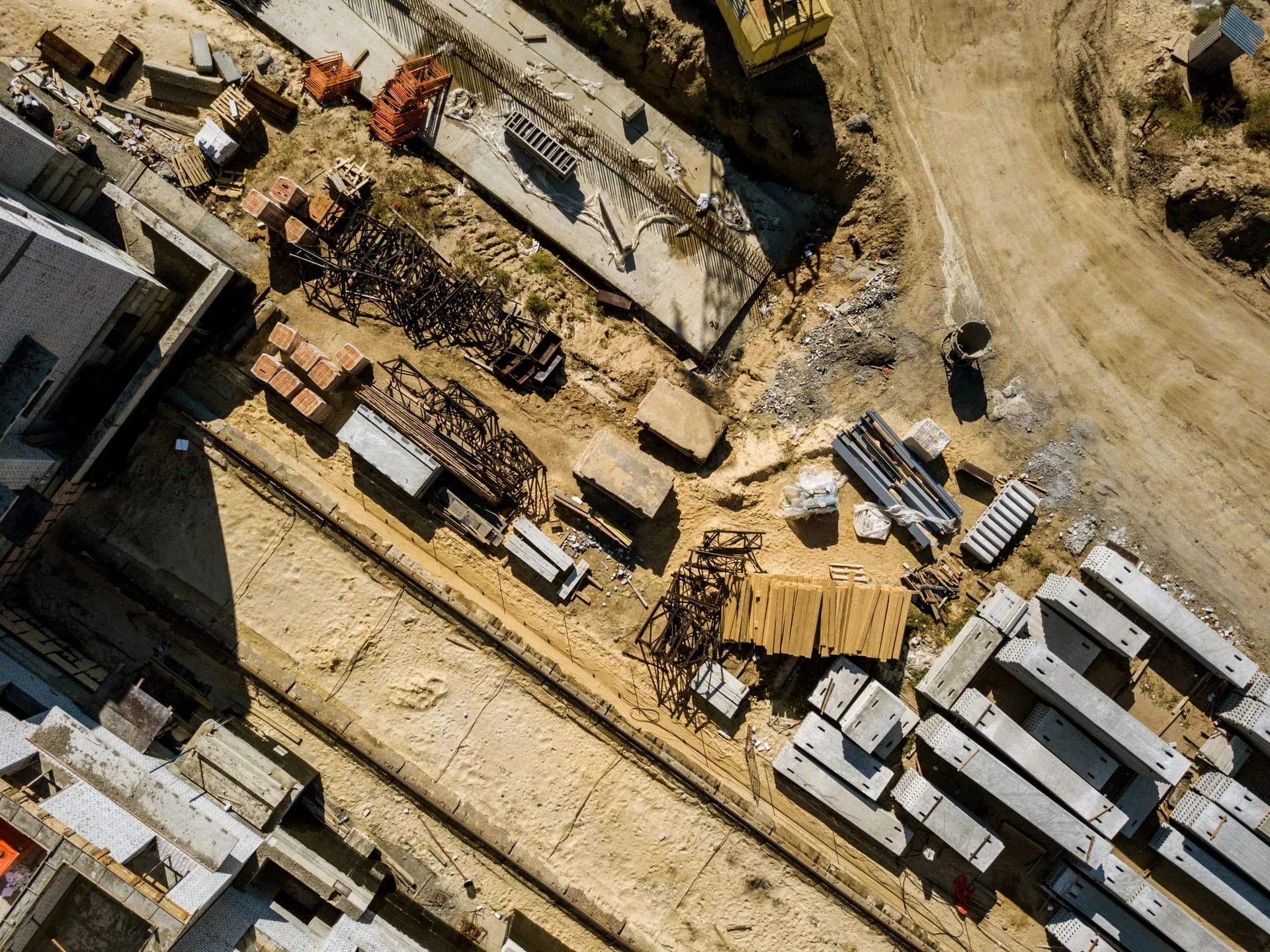 Aerial view of a construction development in Ghana